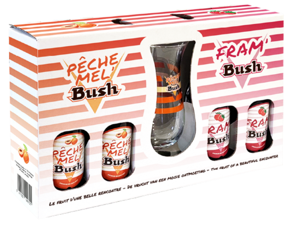 COFFRET PECHE MEL'BUSH / FRAM'BUSH 4*33CL + 1 VERRE_MIXTE_1.32