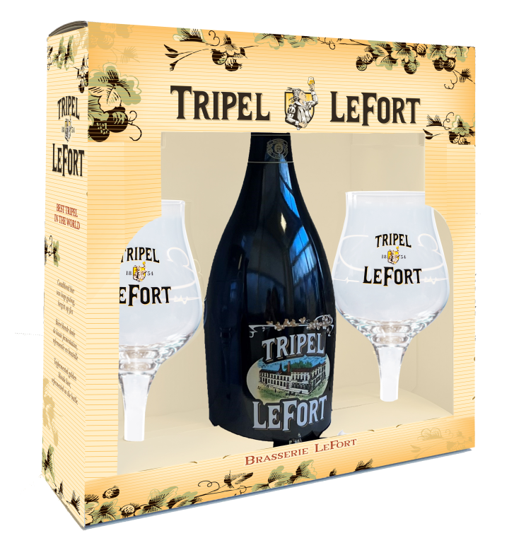 COFFRET LEFORT TRIPLE 75CL + 2 VERRES_BLONDE_0.75