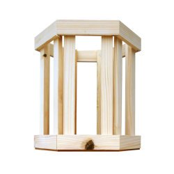 CAISSETTE BOIS BELGE HEXAGONAL