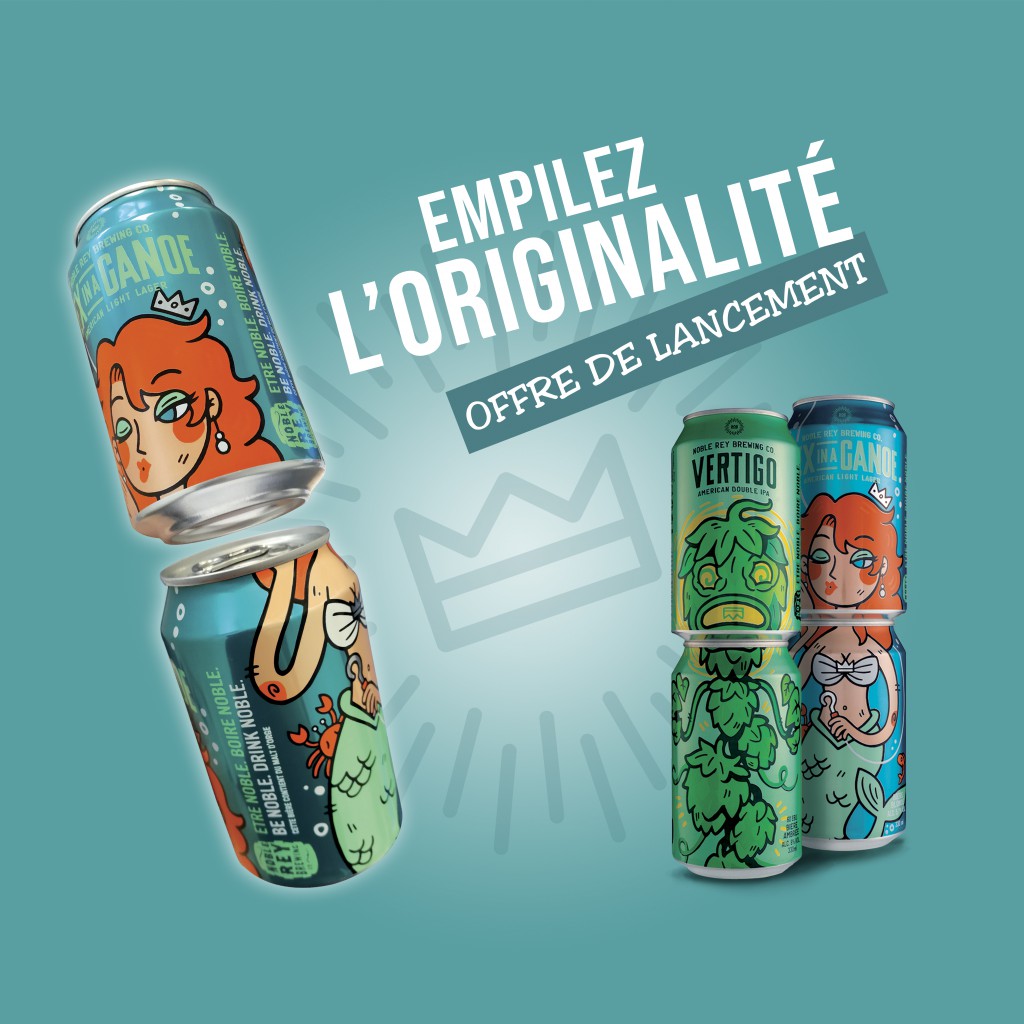 NOBLE REY, les canettes qui s'empilent et font d'une bière deux coups
